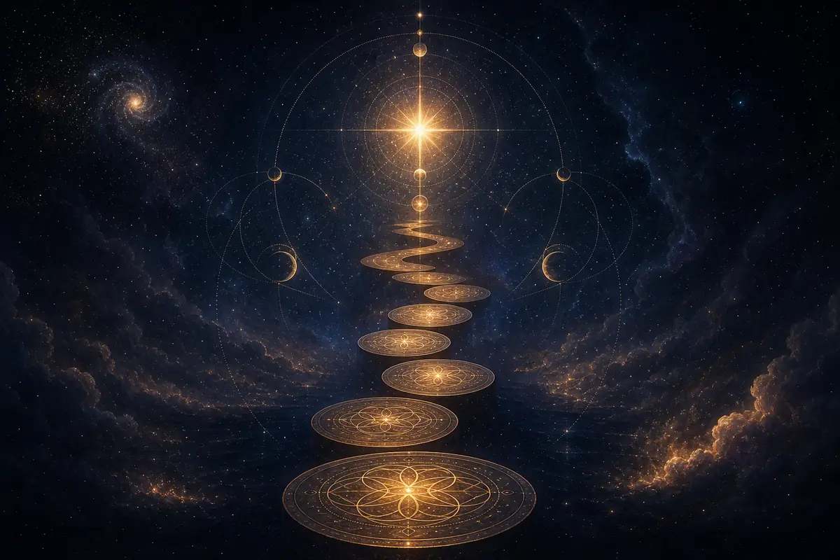 Two luminous twos forming the number 22 against a deep indigo sky, evoking the master builder's capacity to turn vision into enduring structure.