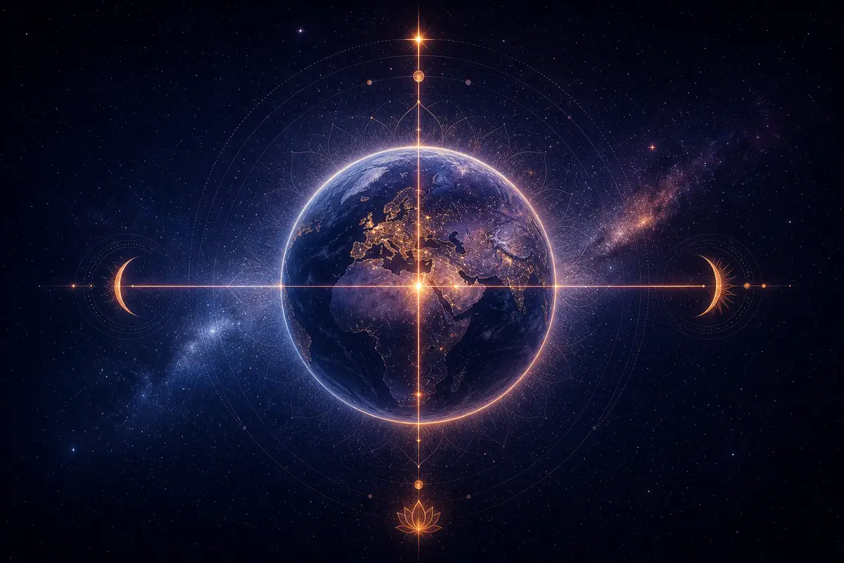 A luminous MC line reaching toward the apex of a world map, symbolizing career ambition and public visibility.