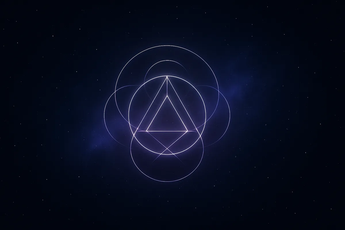 Letters of a full birth name glowing gold against a deep indigo sky, each resolving into a number that converges into a single luminous expression number.